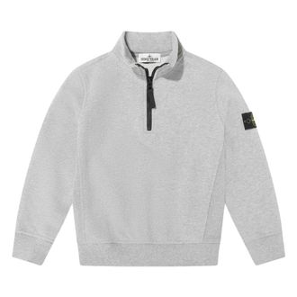 Stone Island Kids Sweatshirts, male, Gray, 10 Y, Half Zip Sweatshirt
