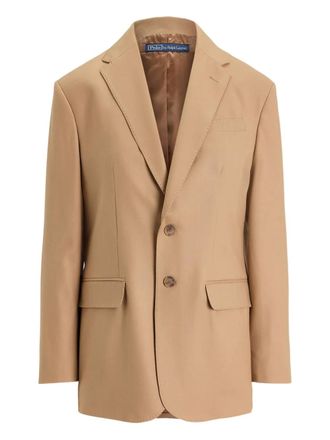 Polo Ralph Lauren two-button wool-blend blazer - women - Elastane/Wool - 14 - Brown