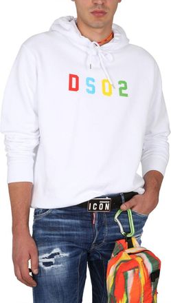 Dsquared2 Cotton Drawstring Hood Sweatshirt - White