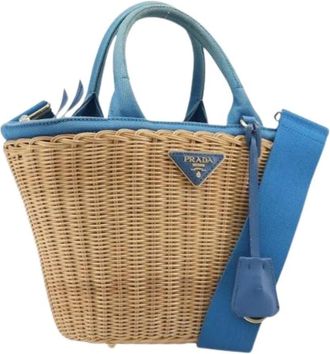 Prada Pre-owned Vintage Bucket Bag - Dames - Vintage Tas - Blauw - ONE Size - Leer - Vintage