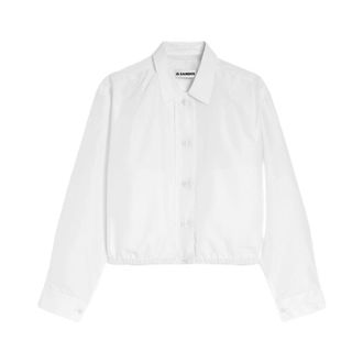 Jil Sander Shirts, female, White, Size: S Cropped Blouson Jacket