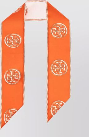 Tory Burch silk logo-print asymmetric scarf