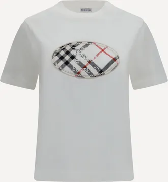 Burberry T-shirt Knight Stamp Check in cotone Woman M