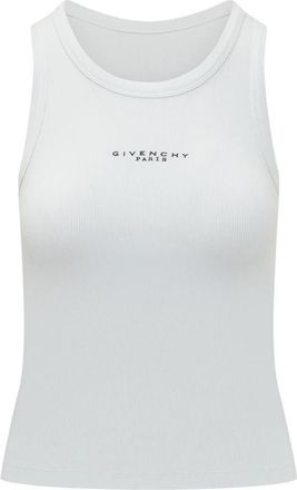 Givenchy Slim Fit Tank Top - Dames - Tops zonder mouwen - Wit - M - Katoen - Tops