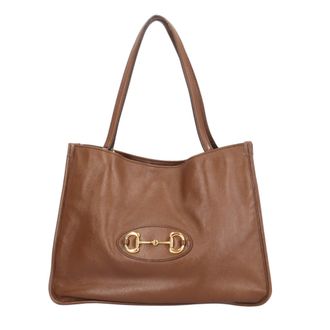 Gucci Brown Leather Handbag Tote Bag (Pre-Owned)