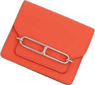 Herm&egrave;s Orange Sienne Evercalf Leather Wallet (Bi-Fold) (Pre-Owned)