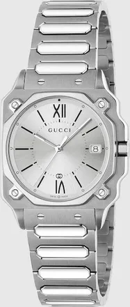 Gucci G-Flat Watch, 30mm, Steel, Steel