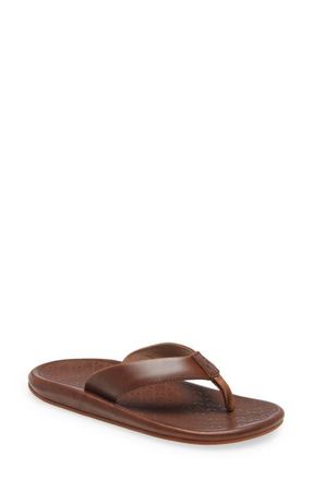 Olukai Ilikai Flip Flop in Toffee/toffee at Nordstrom, Size 14