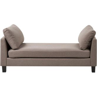 Beliani Chaise longue in tessuto Stile moderno scandinavo Poltrona relax Gambe in acciaio Tortora Archiane