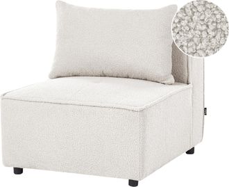 Beliani Sill&oacute;n Modular De Boucl&eacute; M&oacute;dulo De 1 Asiento Sala De Estar Moderno Blanco Crema Axebo