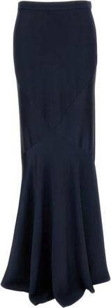 Max Mara Rokken, Dames, Blauw, S, Satijn, Maxi Rok
