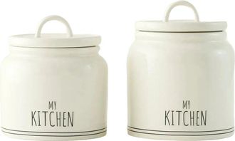 Bella Maison Set Of 2 My Kitchen Porcelain Jars