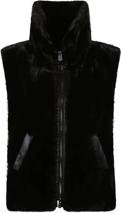 Pinko Glossinia Faux Fur Vest - Dames - Bodywarmers - Zwart - S - Jassen