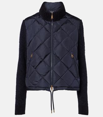 Moncler Down-paneled cotton-blend cardigan