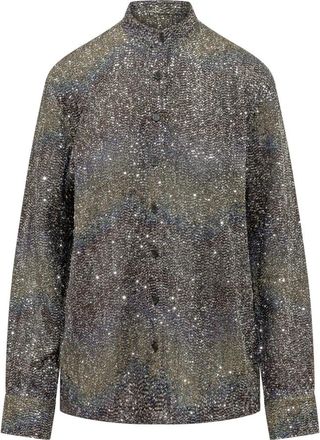 Missoni Caperdoni LS Shirt - Dames - Overhemden - Bruin - S - Polyester - Overhemden