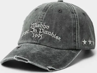 Misbhv Mens Oily sheen embroidery distressed cap