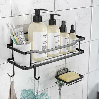 OEM Estante Para Ducha, Organizador De Ducha Sin Taladrar, Cestas De Almacenamiento Para Ducha Montadas En La Pared, Soporte De Espacio Para Ducha De Alum