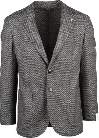 L.B.M. 1911 Herringbone Pattern Wool-Silk-Cashmere Jacket by L. B.M. 1911