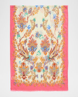 Etro Paisley Cashmere-Silk Scarf