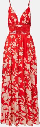 Poupette St Barth Havana crochet-trimmed floral maxi dress