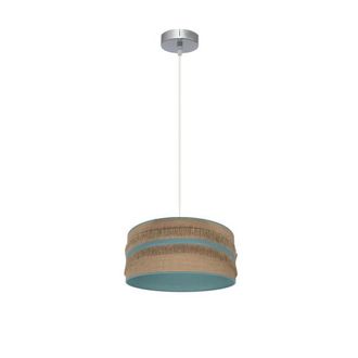 Fabrilamp Colgante Natalia 1xe27 Niquel/saco-turquesa Regx30x30 Cm