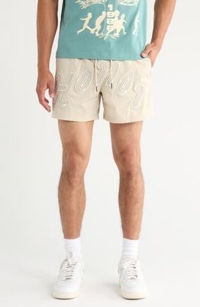 Honor The Gift Logo Embroidered Swim Trunks in Bone at Nordstrom Rack, Size Xx-Large