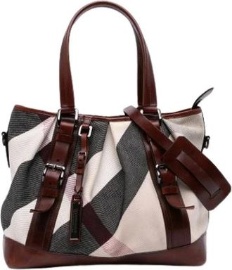 Burberry Pre-owned Handbags, female, Multicolor, Size: ONE SIZE Pre-owned Canvas Tote