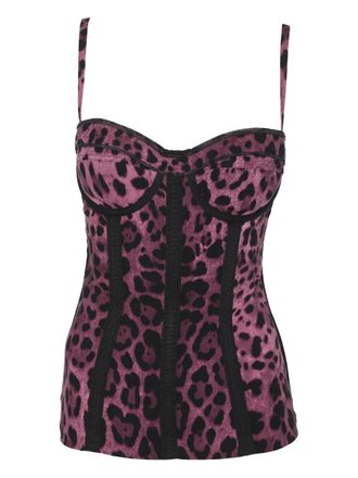 Dolce & Gabbana Top met bustier-print - Paars