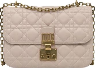 Dior Pre-owned Caro Quilted Shoulder Bag - Dames - Vintage Schoudertas - Roze - ONE Size - Leer - Vintage