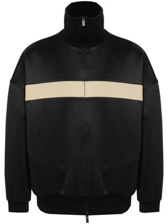 Fear of God striped zipped jacket - men - Cotton/Nylon - M - Black