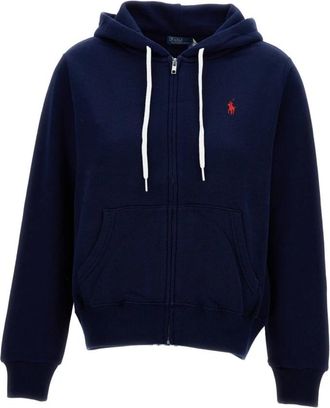 Polo Ralph Lauren FZ Long Sleeve Sweatshirt - Dames - Vesten met rits - Blauw - M - Hoodies & sweatvesten