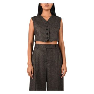 Msgm Chaleco de botonadura sencilla - Jackets - Mujer - Marr&oacute;n - XL