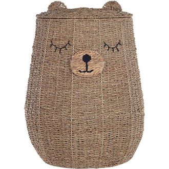 Beliani Cesta De Algas Marinas Natural Beige 68 Cm Oso Habitaci&oacute;n Infantil Fulan