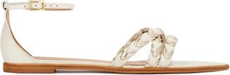 Kazar Sandalen met gevlochten bandjes en spitse neus - Dames - Sandalen - Wit - 35 EU - Leer - Schoenen