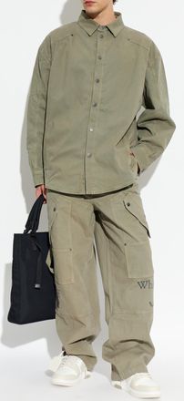Off-white Loose-fit Trousers, Mens, Green
