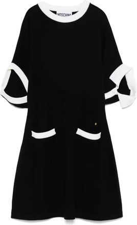 Moschino contrast-trim mini dress - women - Virgin Wool - 42 - Black