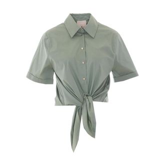 Liu Jo Dames, Blouses & Shirts, Groen, Maat: S Katoen