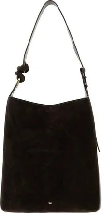Anya Hindmarch Brown Suede Ringo Bucket Bag Truffle Borse A Secchiello