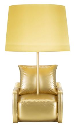 Mauro Ferretti L&aacute;mpara de mesa sill&oacute;n de resina dorada &oslash; 26x46 cm