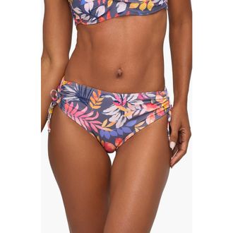 Lascana Womens Tropical Mid Rise Bikini Bottom in Grey Printed at Nordstrom, Size 10