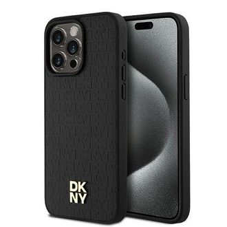 OEM Funda R&iacute;gida Negra Dkny Dkhmp15xpshrpsk Para Iphone 15 Pro Max De 6,7 Con Estampado De Monograma Y Logotipo Met&aacute;lico Magsafe