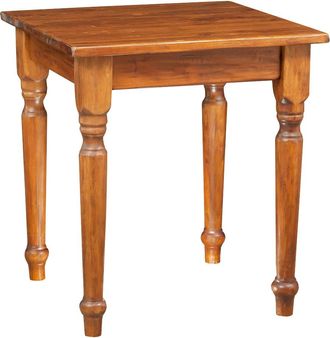 Biscottini International Biscottini - Mesa Country De Madera Maciza De Tilo Acabada Con Efecto Nogal 70x70x78 Cm