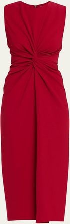 Prabal Gurung Sleeveless Twist-Front Bodycon Midi Dress