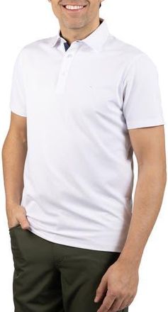 Tailorbyrd Micro Grid Performance Polo in White at Nordstrom Rack, Size Xx-Large