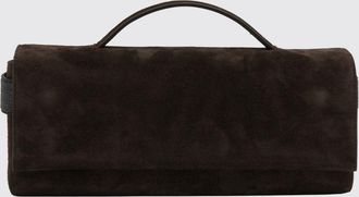 Brunello Cucinelli Clutch in pelle di vitello scamosciata con monile