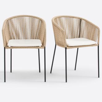 La Redoute Interieurs Set van 2 tuinstoelen van metaal en hars, Virena