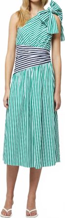 French Connection Alexis One Shoulder Dress In Green