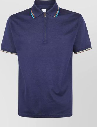 Paul Smith mens polo shirt multicolor trim collar