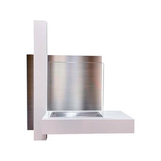 Dmora Chimenea De Bioetanol Dspeggiori, Chimenea Ecol&oacute;gica, Hogar Sin Humo, Calefactor De Etanol, Made In Italy, 65x23 H75 Cm, Blanco - Dmora