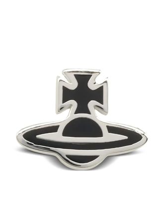 Vivienne Westwood 2020s Orb cross earring - unisex - Brass - One Size - Silver